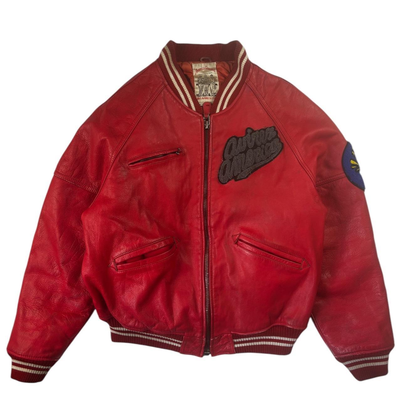 Vintage Avirex USA Leather Jacket Red