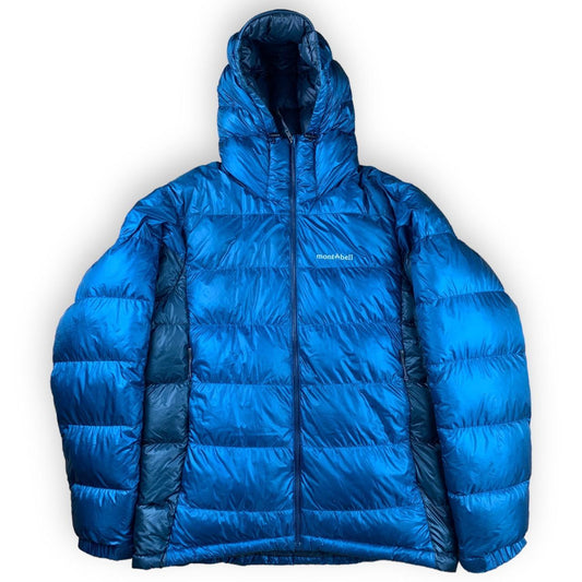 Blue two tone montbell puffer jacket