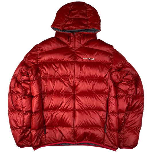 Red montbell puffer jacket
