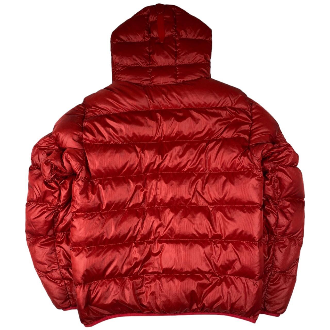 Red montbell puffer jacket