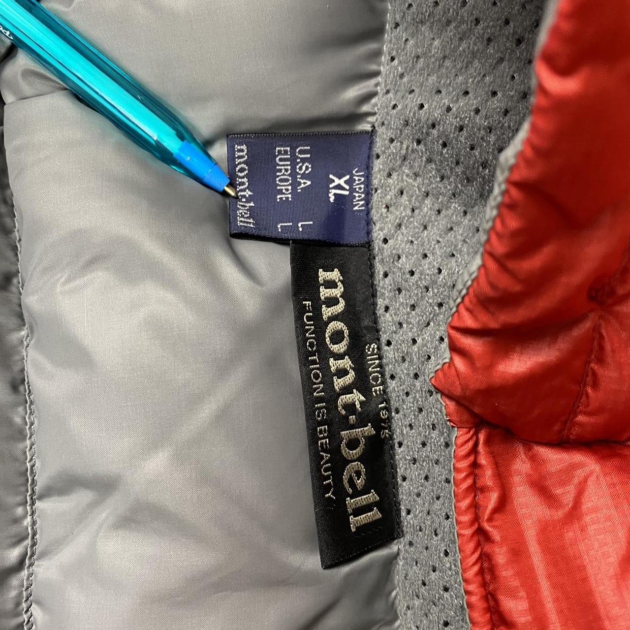 Red montbell puffer jacket